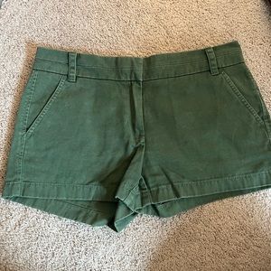 Dark green J.Crew chino shorts
